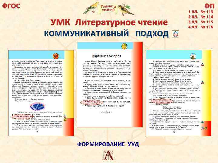 ФГОС ФП УМК Литературное чтение КОММУНИКАТИВНЫЙ ПОДХОД ФОРМИРОВАНИЕ УУД 
