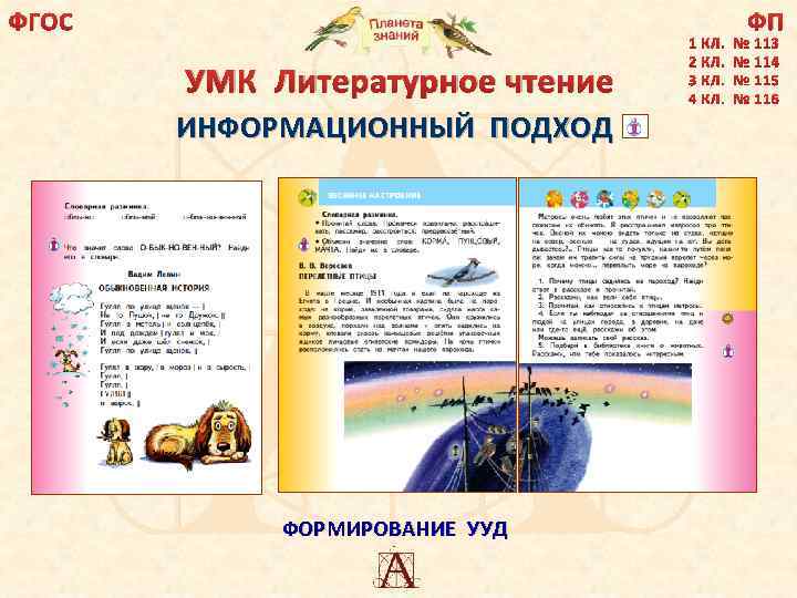 ФГОС ФП УМК Литературное чтение ИНФОРМАЦИОННЫЙ ПОДХОД ФОРМИРОВАНИЕ УУД 