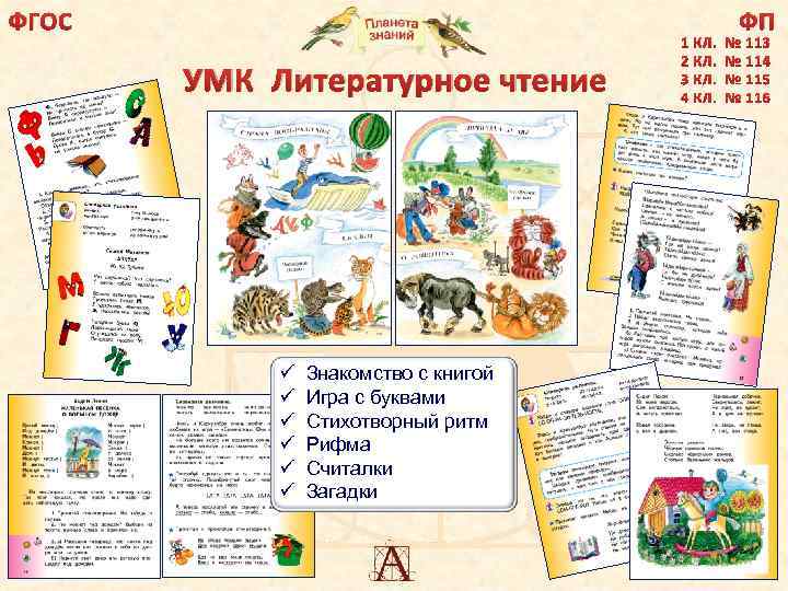 ФГОС ФП УМК Литературное чтение ü Знакомство с книгой ü Игра с буквами ü