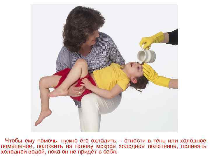 Чтобы ему помочь, нужно его охладить – отнести в тень или холодное помещение, положить