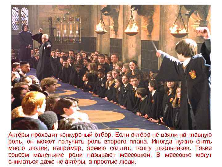 Актёры проходят конкурсный отбор. Если актёра не взяли на главную роль, он может получить