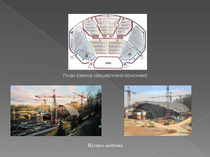 План-схема концертного комплекс Процесс монтажа 