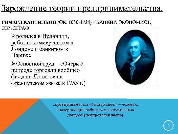 Специальная теория предпринимательства. Теории предпринимательства. Современные теории предпринимательства. Основоположник теории предпринимательства:. Развитие теории предпринимательства.