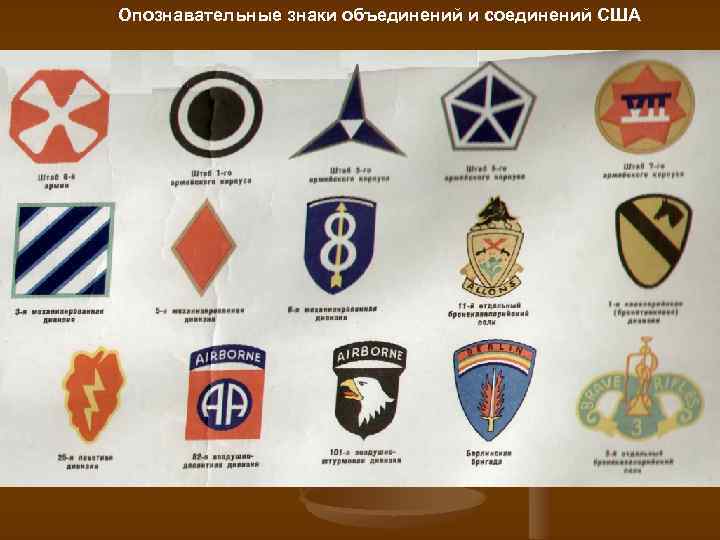 Опознавательные знаки объединений и соединений США 