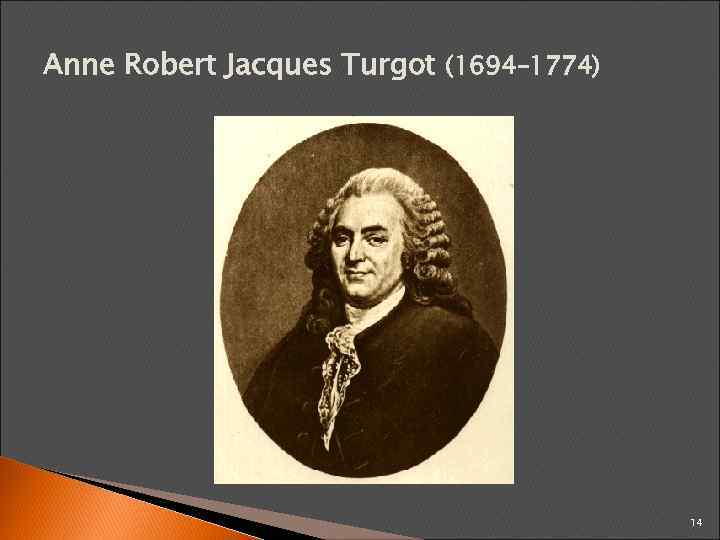 Anne Robert Jacques Turgot (1694– 1774) 14 