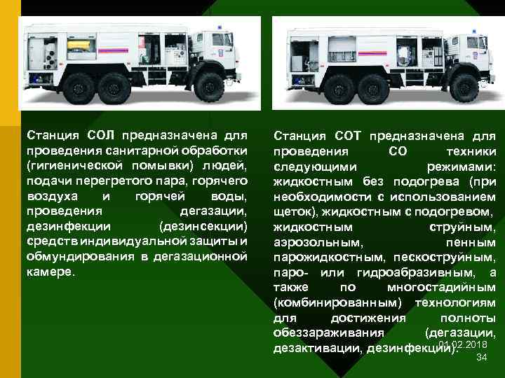 Станция СОЛ предназначена для проведения санитарной обработки (гигиенической помывки) людей, подачи перегретого пара, горячего
