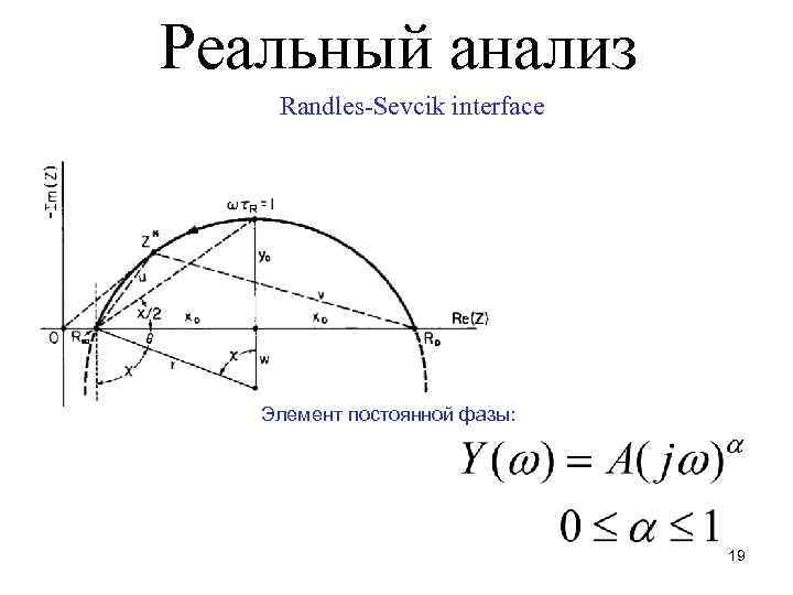 Реальный анализ Randles-Sevcik interface Элемент постоянной фазы: 19 