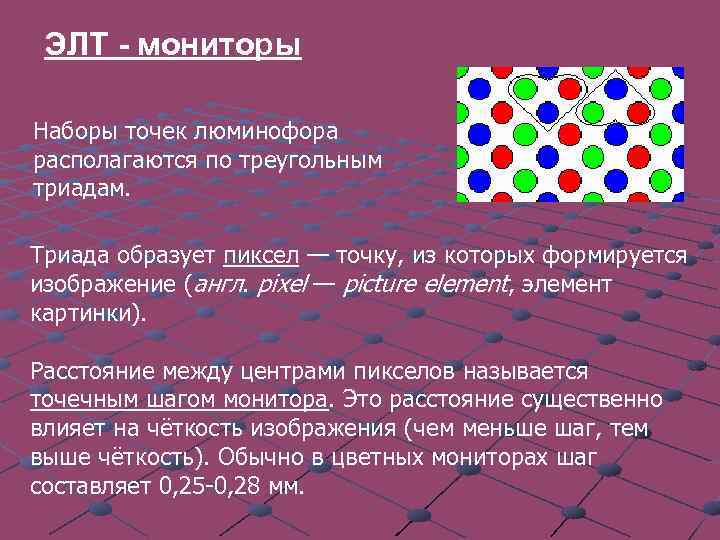 Изображение формирующиеся из точек различного цвета которые образуют строки и столбцы называются