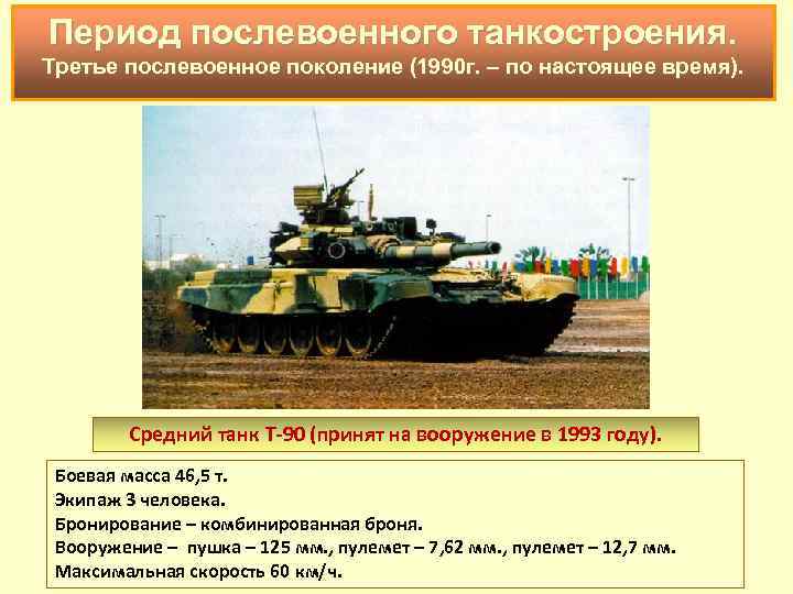 Период послевоенного танкостроения. Третье послевоенное поколение (1990 г. – по настоящее время). Средний танк