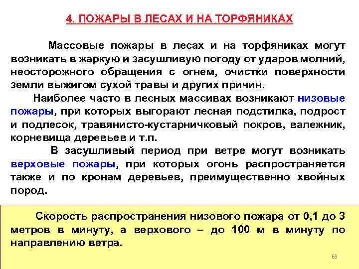 4. ПОЖАРЫ В ЛЕСАХ И НА ТОРФЯНИКАХ Массовые пожары в лесах и на торфяниках