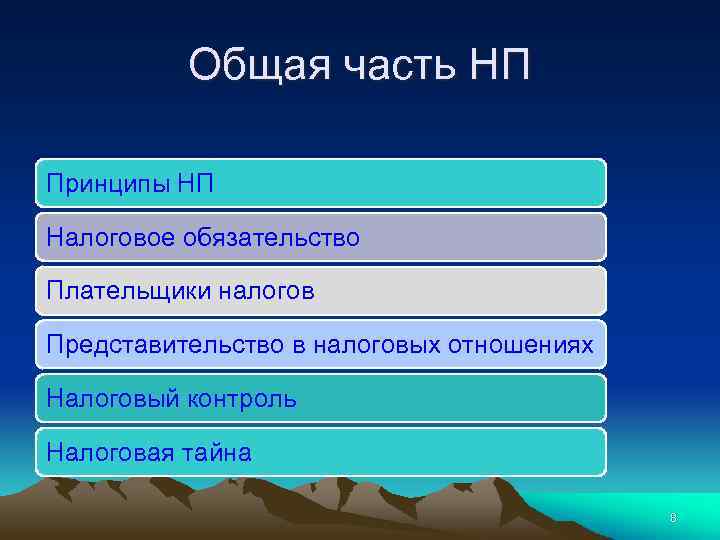 План по теме налоговое право