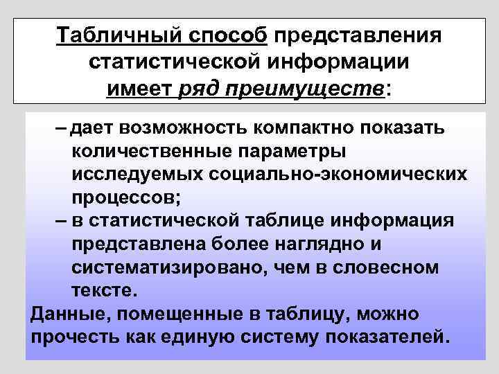 Статистическое представление