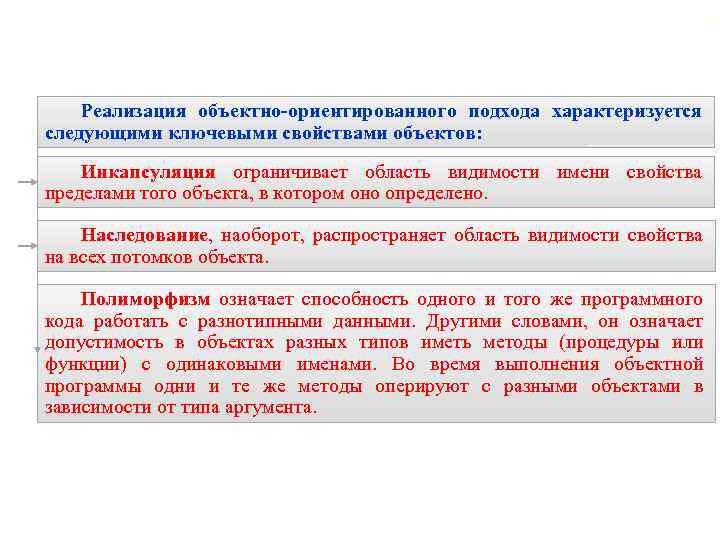 19 Реализация объектно-ориентированного подхода характеризуется следующими ключевыми свойствами объектов: Инкапсуляция ограничивает область видимости имени