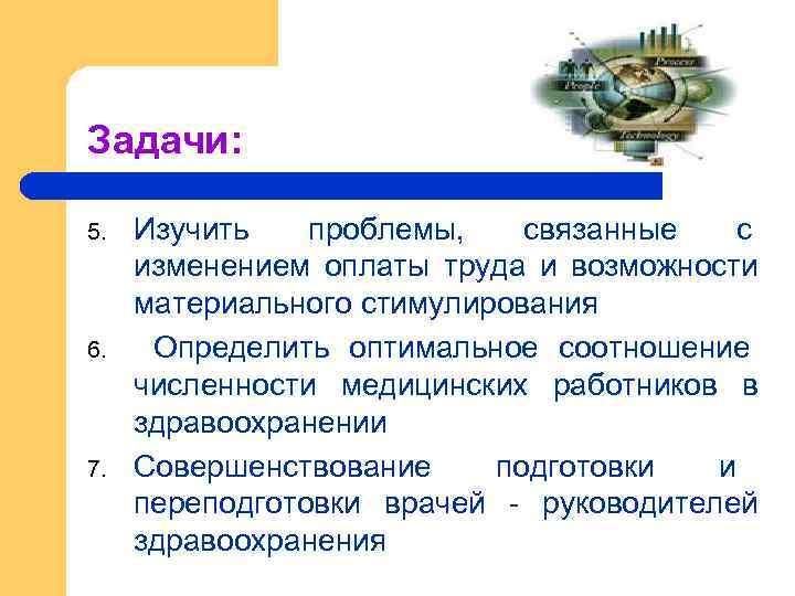 Задачи: 5. 6. 7. Изучить проблемы, связанные с изменением оплаты труда и возможности материального