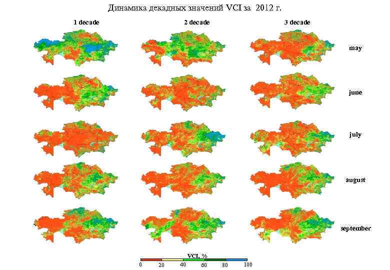 Динамика декадных значений VCI за 2012 г. 1 decade 2 decade 3 decade may