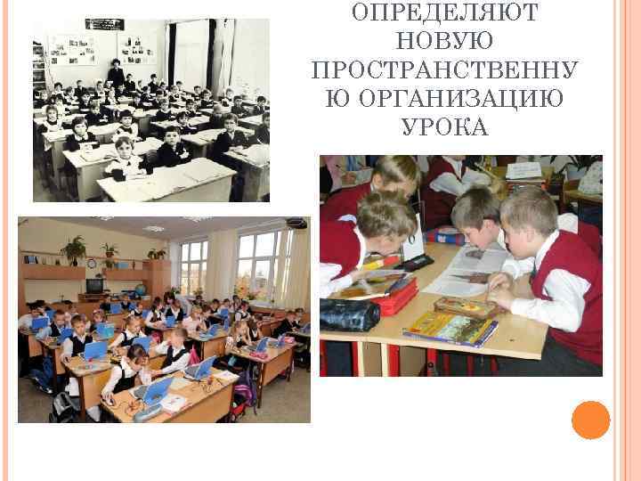 ОПРЕДЕЛЯЮТ НОВУЮ ПРОСТРАНСТВЕННУ Ю ОРГАНИЗАЦИЮ УРОКА 