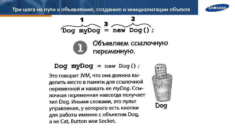 Три шага на пути к объявлению, созданию и инициализации объекта 