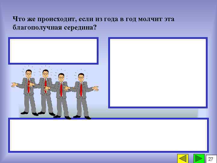 Что же происходит, если из года в год молчит эта благополучная середина? 27 