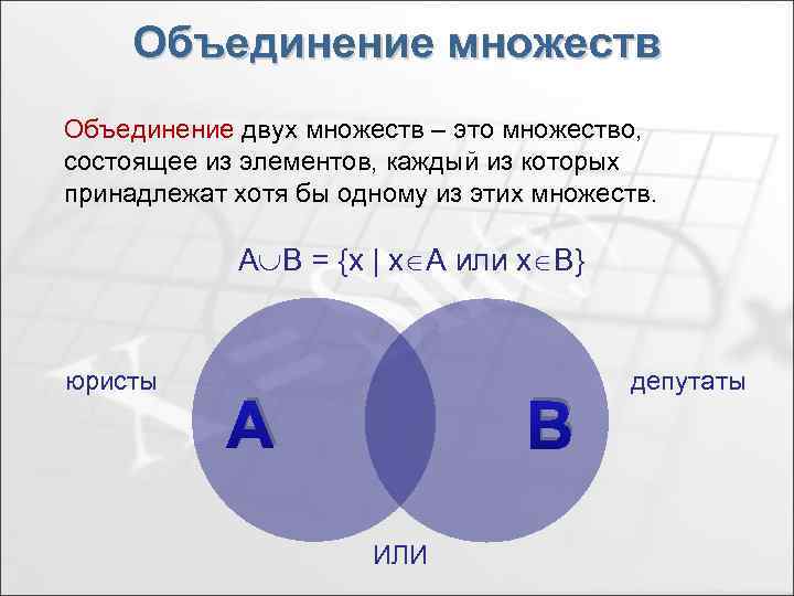 Объединение и пересечение 498004 14874. Объединение множеств. Объединение двух множеств. Теория множеств объединение. Элементы объединения множеств.