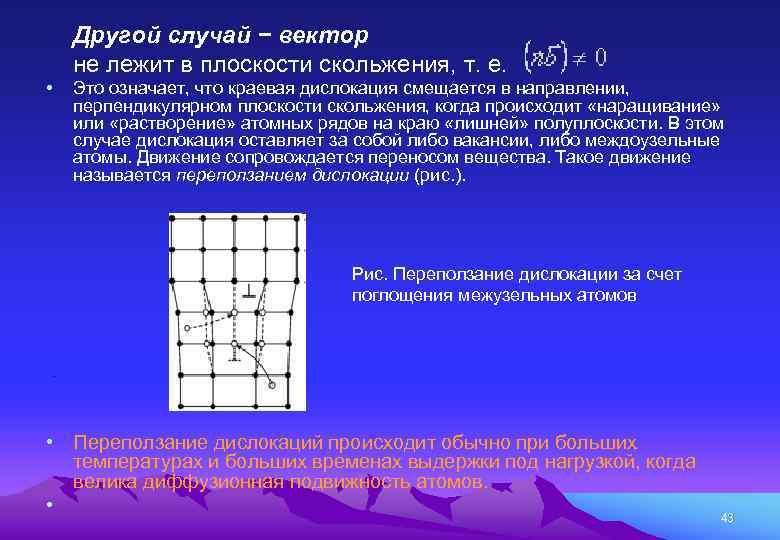 Другой случай − вектор не лежит в плоскости скольжения, т. е. • Это означает,