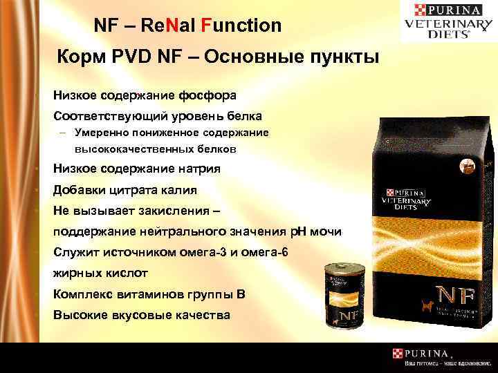 NF – Re. Nal Function Корм PVD NF – Основные пункты ▪ Низкое содержание