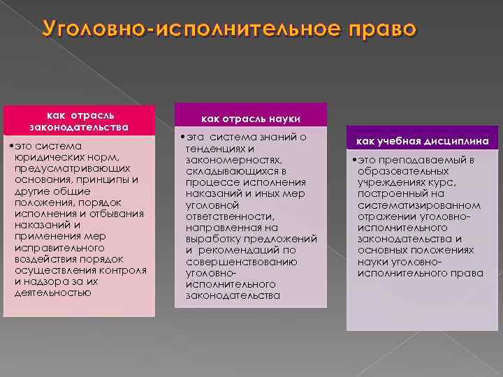 Понятие уголовно исполнительного права презентация