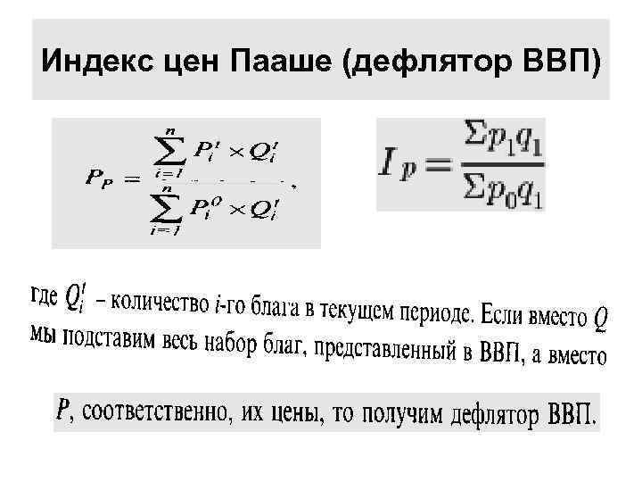 Индекс цен Пааше (дефлятор ВВП) 