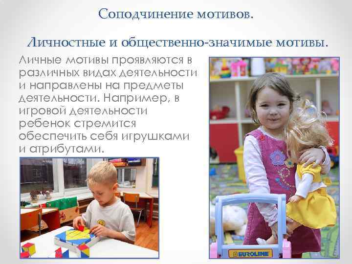 Соподчинение мотивов. Личностные и общественно-значимые мотивы. Личные мотивы проявляются в различных видах деятельности и