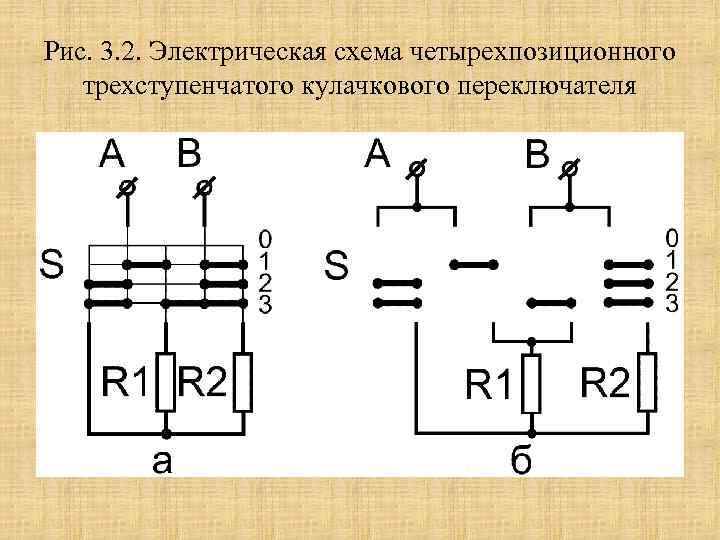 Схемы кулачковых переключателей