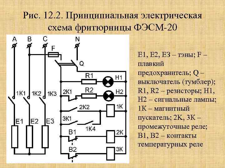 Схема подключения фритюрницы