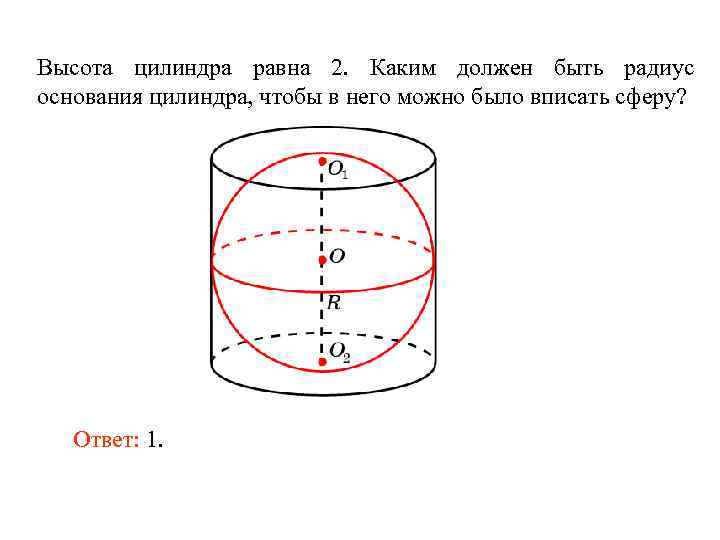 Высота цилиндра равна 2. Каким должен быть радиус основания цилиндра, чтобы в него можно