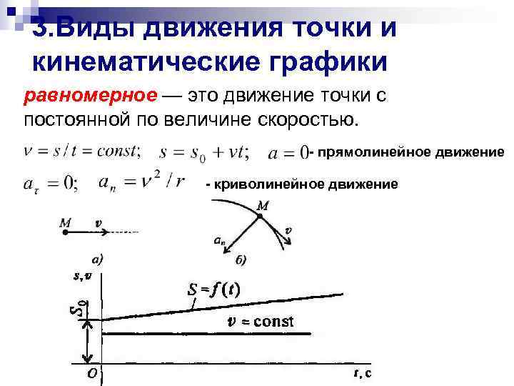 Равномерное движение кинематические графики