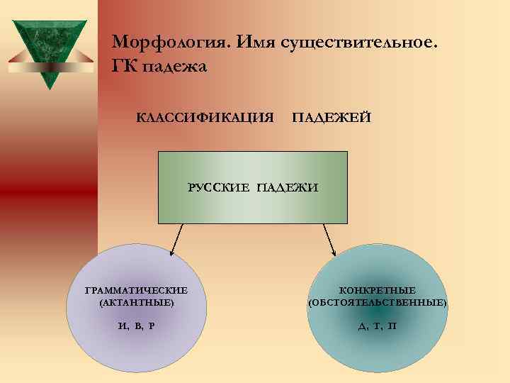 Морфология. Имя существительное. ГК падежа КЛАССИФИКАЦИЯ ПАДЕЖЕЙ РУССКИЕ ПАДЕЖИ ГРАММАТИЧЕСКИЕ (АКТАНТНЫЕ) КОНКРЕТНЫЕ (ОБСТОЯТЕЛЬСТВЕННЫЕ) И,