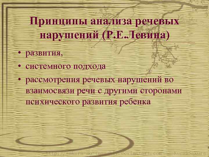 Анализ речи. Принципы р е Левиной. Принципы анализа речевых нарушений по Левиной. Принципы анализа речевых нарушений по р.е Левиной. Принципы анализа речевой патологии.