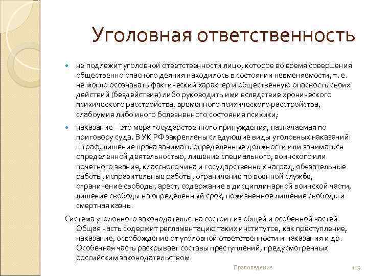 Уголовная ответственность не подлежит уголовной ответственности лицо, которое во время совершения общественно опасного деяния