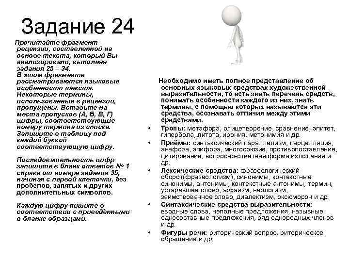 Задание 24 Прочитайте фрагмент рецензии, составленной на основе текста, который Вы анализировали, выполняя задания