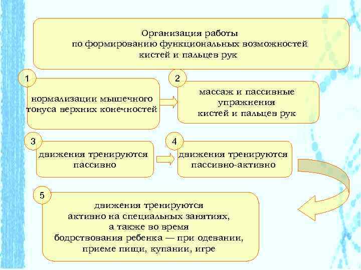 Организация работы по формированию функциональных возможностей кистей и пальцев рук 1 2 массаж и