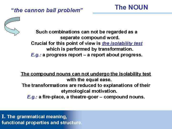 “the cannon ball problem” The NOUN Such combinations can not be regarded as a