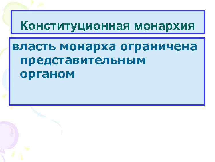 Конституционная монархия власть монарха ограничена представительным органом 