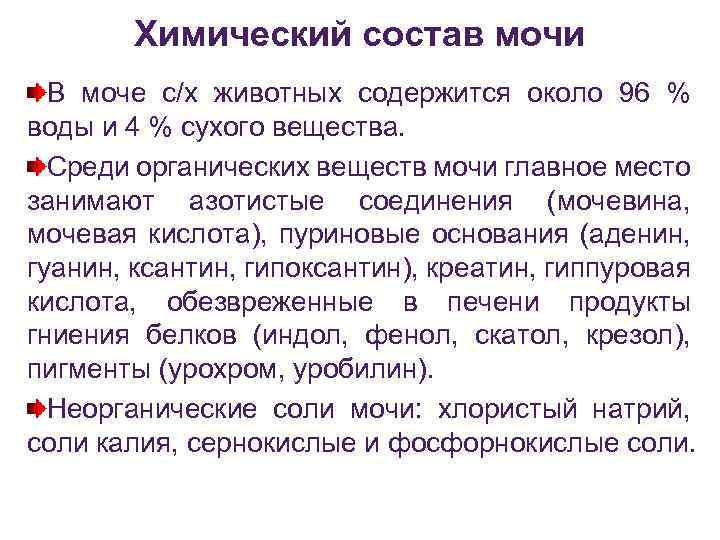 Состав мочи