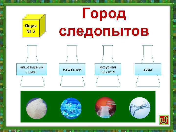  Город следопытов Ящик № 3 нашатырный уксусная нафталин вода спирт кислота 