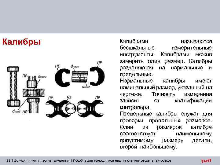 Калибры Калибрами называются бесшкальные измерительные инструменты. Калибрами можно замерить один размер. Калибры разделяются на