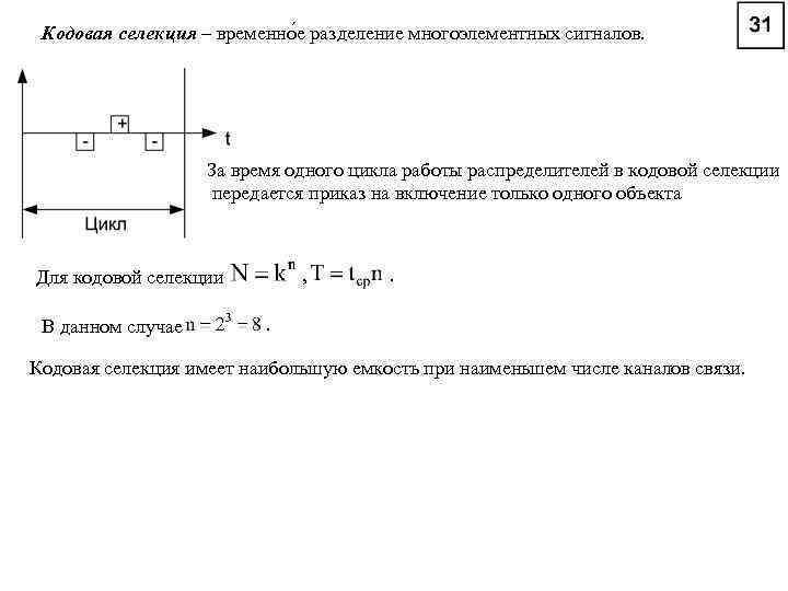 Кодово распределительная селекция схема