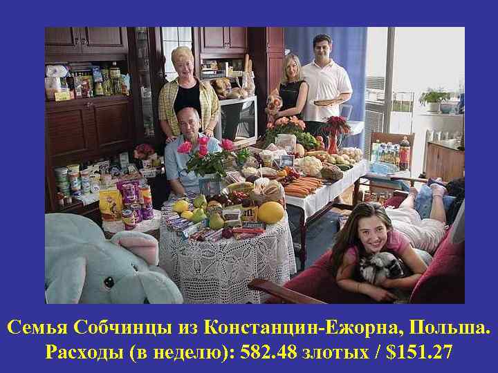 Семья Собчинцы из Констанцин-Ежорна, Польша. Расходы (в неделю): 582. 48 злотых / $151. 27