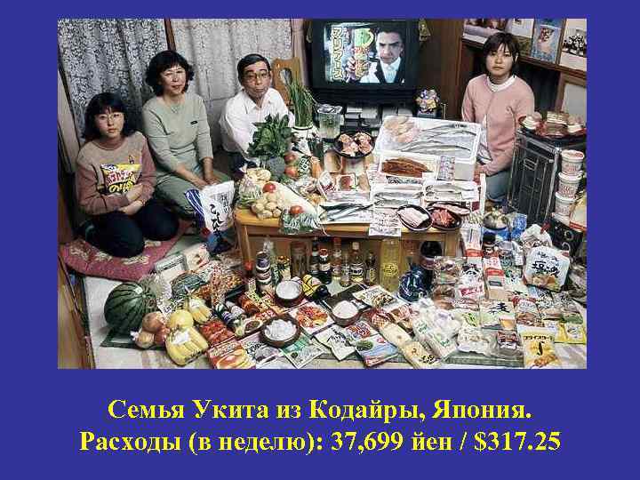 Cемья Укита из Кодайры, Япония. Расходы (в неделю): 37, 699 йен / $317. 25