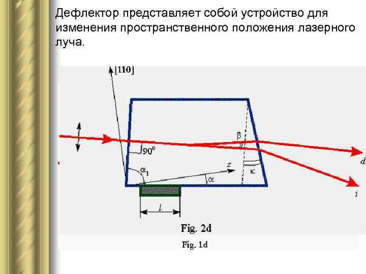 Дефлектор представляет собой устройство для изменения пространственного положения лазерного луча. 