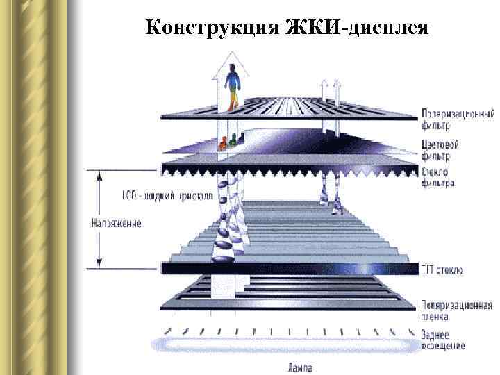 С помощью рисунков пояснить способ получения изображения на жк дисплее