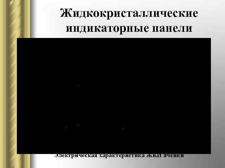 Жидкокристаллические индикаторные панели Электрическая характеристика ЖКИ ячейки 