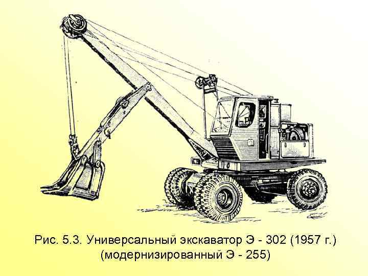 Рис. 5. 3. Универсальный экскаватор Э 302 (1957 г. ) (модернизированный Э 255) 