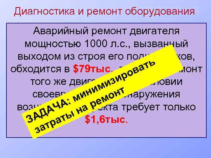 Диагностика и ремонт оборудования Аварийный ремонт двигателя мощностью 1000 л. с. , вызванный выходом